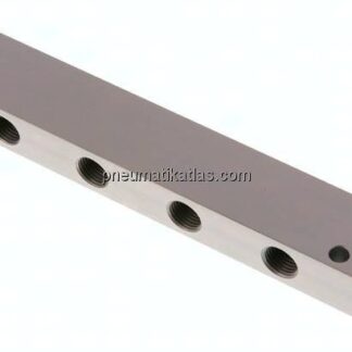 Verteilerleiste 2x G 3/8"-6x G 1/4", Aluminium eloxiert