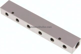 Verteilerleiste 2x G 3/8"-6x G 1/8", Aluminium eloxiert