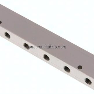 Verteilerleiste 2x G 3/8"-6x G 1/8", Aluminium eloxiert