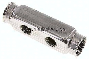 Verteilerleiste 2x G 1", Abgänge einseitig 2x G 1/2"
