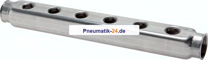 Verteilerleiste 2x G 1", Abgänge einseitig 5x G 1/2"