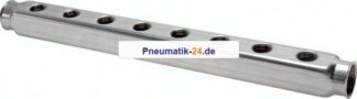 Verteilerleiste 2x G 1", Abgänge einseitig 8x G 1/2"