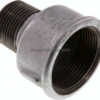 Reduziernippel R 1"(AG)-Rp 1-1/2"(IG), Temperguss verzinkt