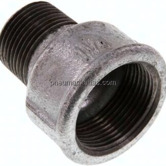 Reduziernippel R 1"(AG)-Rp 1-1/4"(IG), Temperguss verzinkt