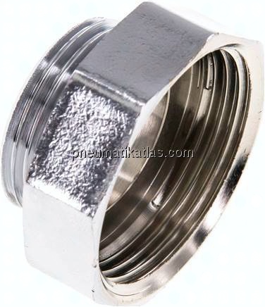 Reduziernippel G 1"(AG)-G 1-1/4"(IG), Messing vernickelt