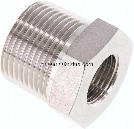 Reduziernippel NPT 1"(AG)-NPT 1/2"(IG), 1.4571