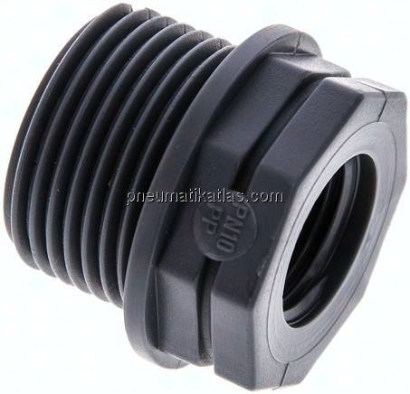 Reduziernippel G 1"(AG)-G 1/2"(IG), Polypropylen