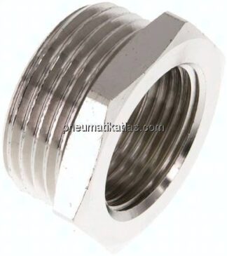 Reduziernippel G 1"(AG)-G 3/4"(IG), Messing vernickelt
