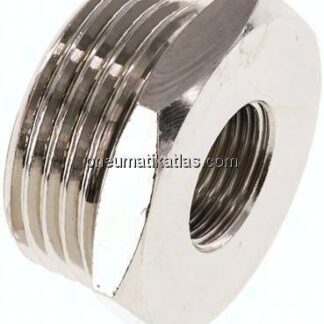 Reduziernippel G 1"(AG)-G 3/8"(IG), Messing vernickelt