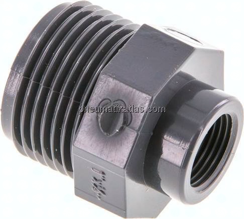 Reduziernippel G 1"(AG)-Rp 3/8"(IG), PVC-U