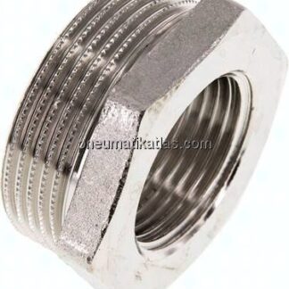 Reduziernippel G 1-1/2"(AG)-G 1"(IG), Messing vernickelt