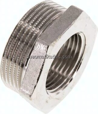 Reduziernippel G 1-1/2"(AG)-G 1"(IG), Messing vernickelt