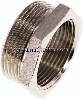 Reduziernippel G 1-1/2"(AG)-G 1-1/4"(IG), Messing vernickelt
