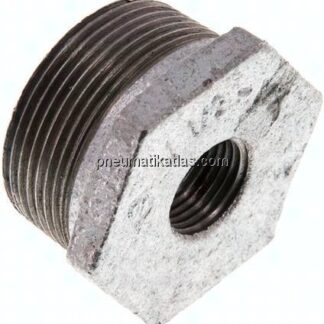 Reduziernippel R 1-1/2"(AG)-Rp 1/2"(IG), Temperguss verzinkt