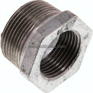 Reduziernippel R 1-1/4"(AG)-Rp 1"(IG), Temperguss verzinkt
