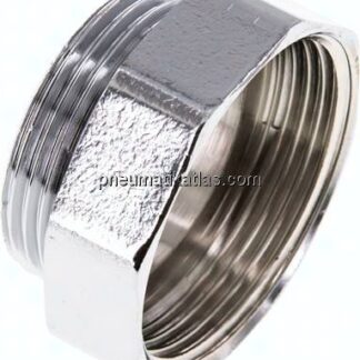 Reduziernippel G 1-1/4"(AG)-G 1-1/2"(IG), Messing vernickelt