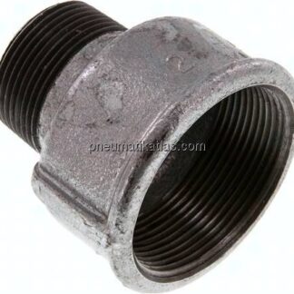 Reduziernippel R 1-1/4"(AG)-Rp 2"(IG), Temperguss verzinkt
