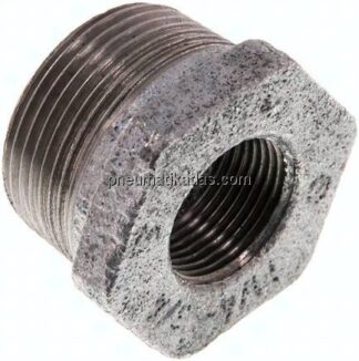 Reduziernippel R 1-1/4"(AG)-Rp 3/4"(IG), Temperguss verzinkt