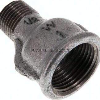 Reduziernippel R 1/2"(AG)-Rp 1"(IG), Temperguss verzinkt