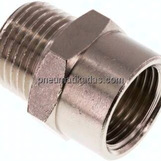 Reduziernippel R 1/2"(AG)-Rp 1/2"(IG), Messing vernickelt