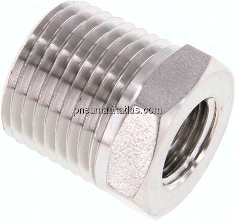 Reduziernippel NPT 1/2"(AG)-NPT 1/4"(IG), 1.4571
