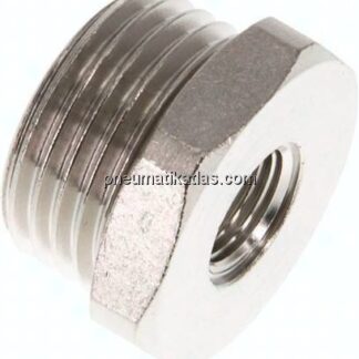 Reduziernippel G 1/2"(AG)-G 1/8"(IG), Messing vernickelt