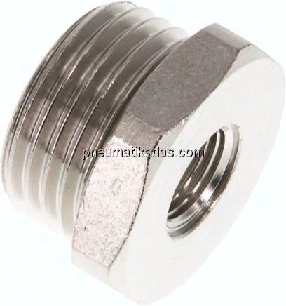 Reduziernippel G 1/2"(AG)-G 1/8"(IG), Messing vernickelt