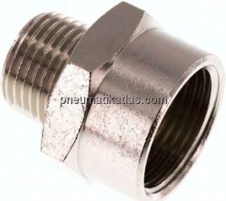 Reduziernippel R 1/2"(AG)-Rp 3/4"(IG), Messing vernickelt