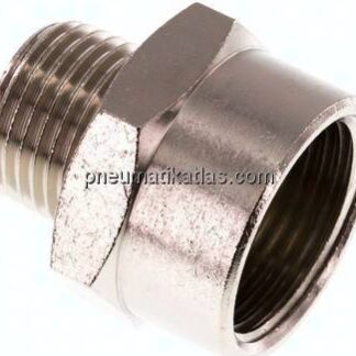 Reduziernippel R 1/2"(AG)-Rp 3/4"(IG), Messing vernickelt