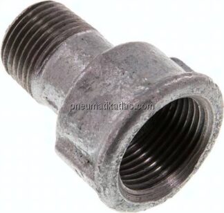 Reduziernippel R 1/2"(AG)-Rp 3/4"(IG), Temperguss verzinkt