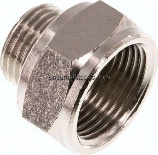 Reduziernippel G 1/2"(AG)-G 3/4"(IG), Messing vernickelt