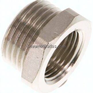 Reduziernippel G 1/2"(AG)-G 3/8"(IG), Messing vernickelt