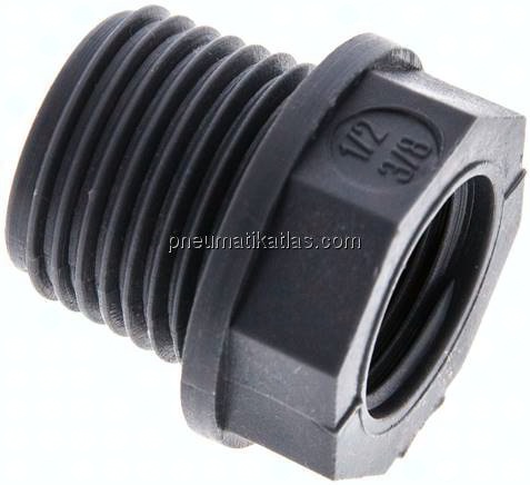 Reduziernippel G 1/2"(AG)-G 3/8"(IG), Polypropylen