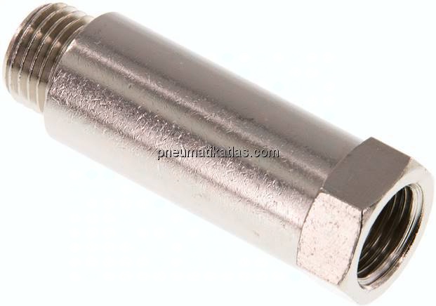 Gewindeverlängerung G 1/4"-43mm, Messing vernickelt