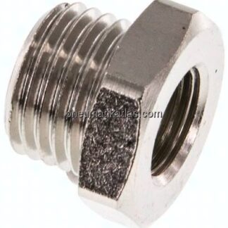 Reduziernippel G 1/4"(AG)-G 1/8"(IG), Messing vernickelt