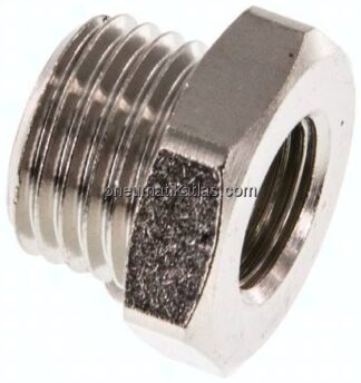 Reduziernippel G 1/4"(AG)-G 1/8"(IG), Messing vernickelt