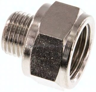 Reduziernippel G 1/4"(AG)-G 3/8"(IG), Messing vernickelt