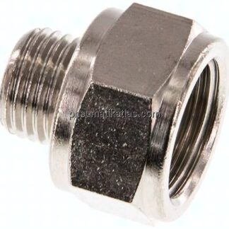 Reduziernippel G 1/4"(AG)-G 3/8"(IG), Messing vernickelt
