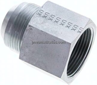 Reduziernippel UN 1-5/8"-12(JIC-AG)-G 1-1/4"(IG), Stahl verzinkt