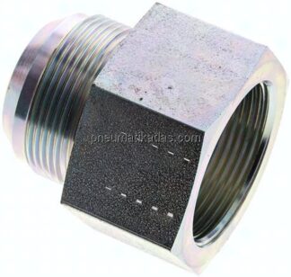 Reduziernippel UN 1-7/8"-12(JIC-AG)-G 1-1/2"(IG), Stahl verzinkt
