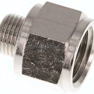 Reduziernippel G 1/8"(AG)-G 1/4"(IG), Messing vernickelt