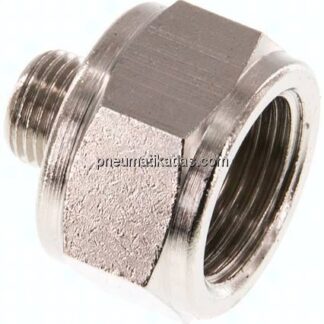 Reduziernippel G 1/8"(AG)-G 3/8"(IG), Messing vernickelt