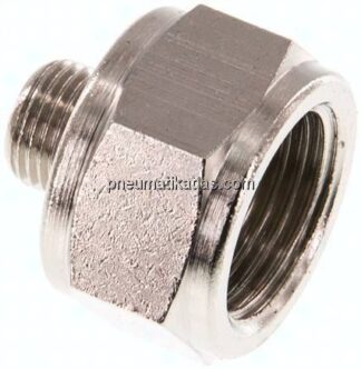Reduziernippel G 1/8"(AG)-G 3/8"(IG), Messing vernickelt