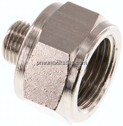 Reduziernippel G 1/8"(AG)-G 3/8"(IG), Messing vernickelt