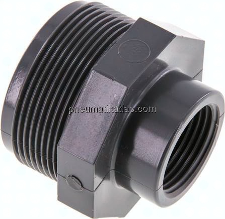 Reduziernippel G 2"(AG)-Rp 1"(IG), PVC-U