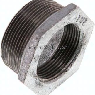 Reduziernippel R 2"(AG)-Rp 1-1/2"(IG), Temperguss verzinkt