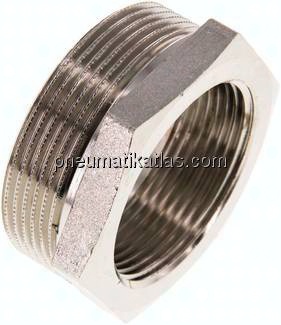 Reduziernippel G 2"(AG)-G 1-1/2"(IG), Messing vernickelt