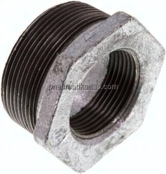 Reduziernippel R 2"(AG)-Rp 1-1/4"(IG), Temperguss verzinkt