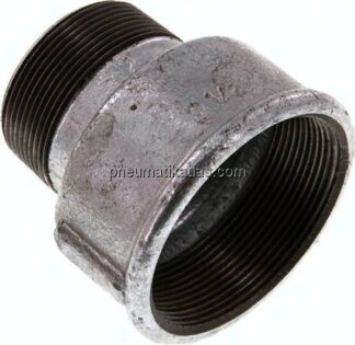 Reduziernippel R 2"(AG)-Rp 2-1/2"(IG), Temperguss verzinkt