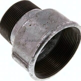 Reduziernippel R 2"(AG)-Rp 2-1/2"(IG), Temperguss verzinkt